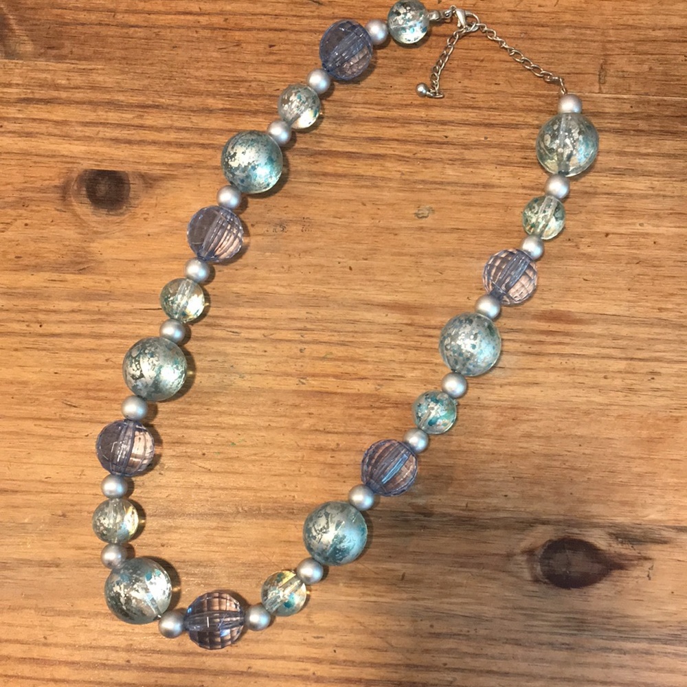 Blue bead necklace